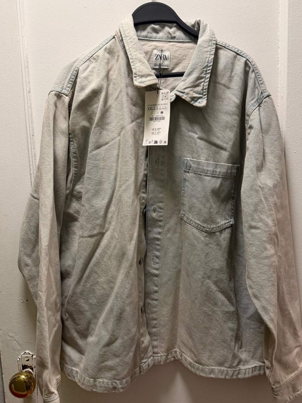 Zara Pale Sage Overshirt Jacket